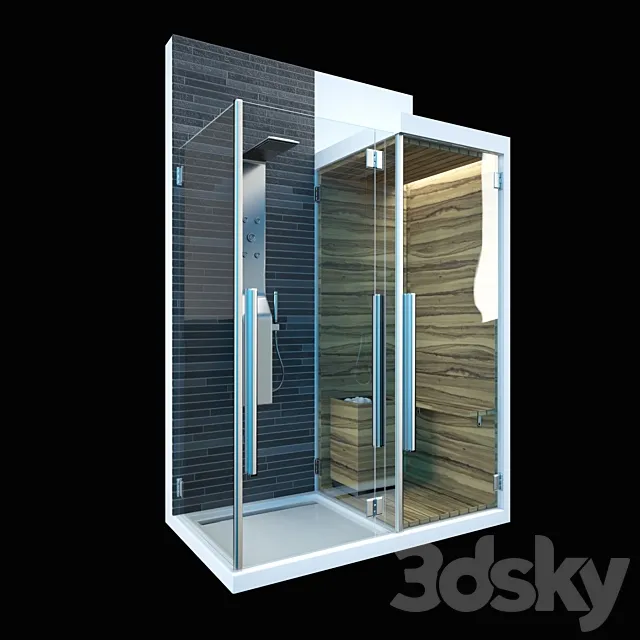 SHOWER + SAUNA COMBO 3D Model SHOWER + SAUNA COMBO 3D Model