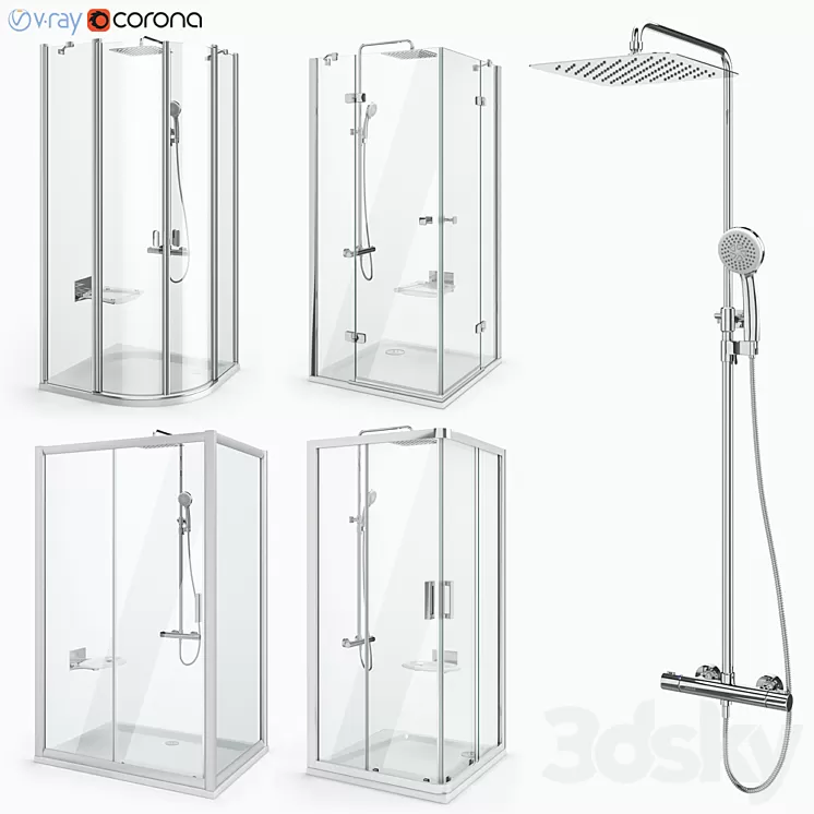 Shower set Ravak set 30 3D Model Shower set Ravak set 30 3D Model