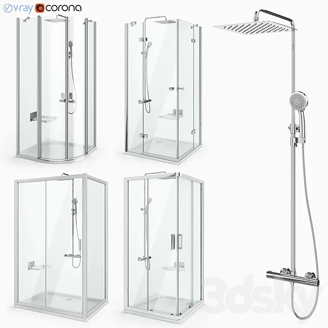 Shower set Ravak set 30 3DModel Shower set Ravak set 30 3DModel