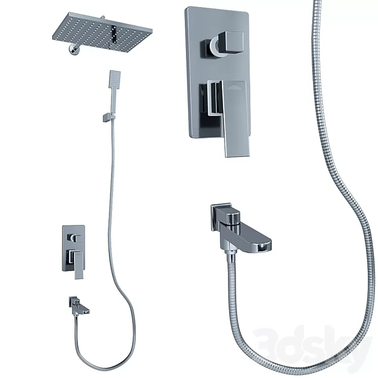 Shower system for concealed installation TIMO Selene SX-3069/00 SM (1013) 3D Model