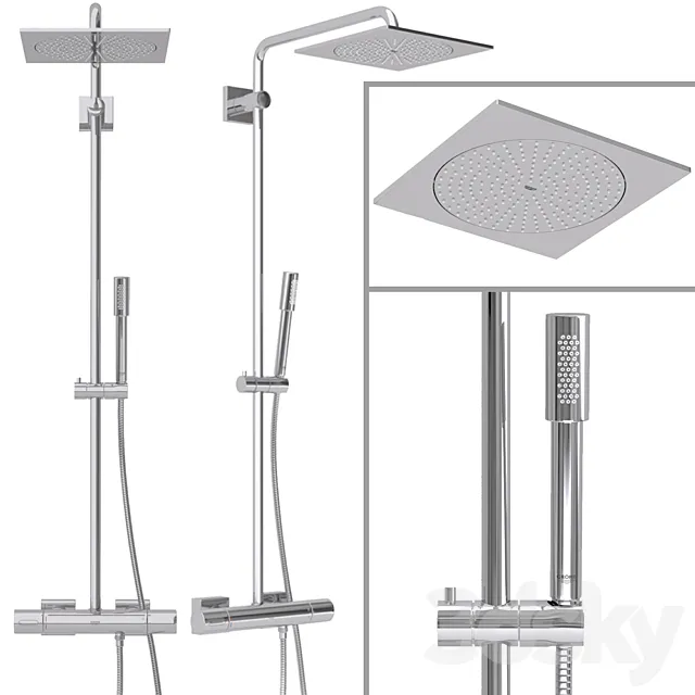 Shower System Grohe Rainshower F-Series System 254 3D Model