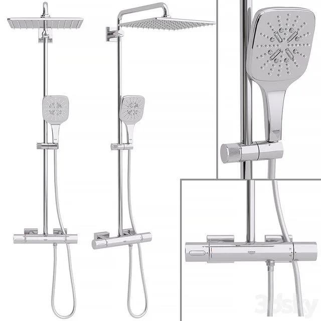 Shower system Grohe Rainshower Smartactive Cube 310 3D Model