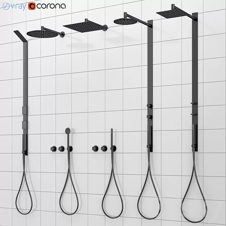 Shower systems and faucets CEA set 40 3D Model