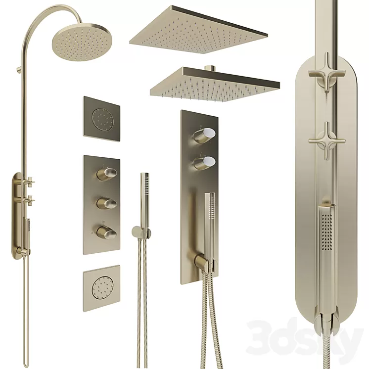 Shower systems Armani Roca Set_1 3D Model
