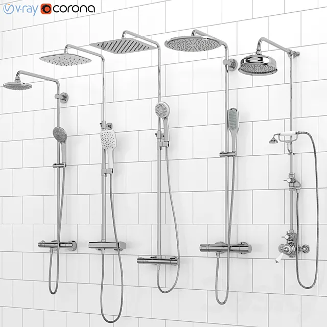 Shower systems Devon Devon | Ravak | GROHE set 77 3D Model