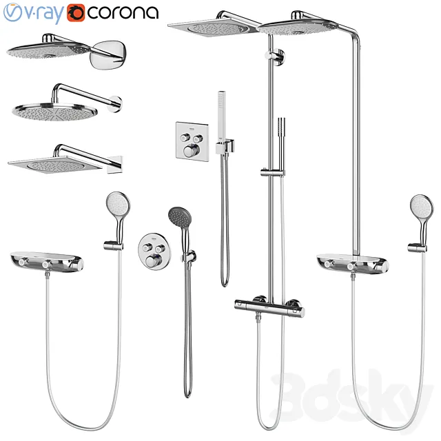 Shower systems GROHE set 96 3DModel