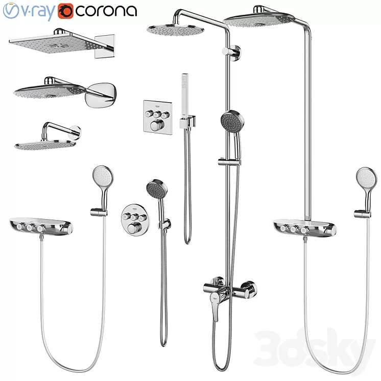 Shower systems GROHE set 97 3D Model