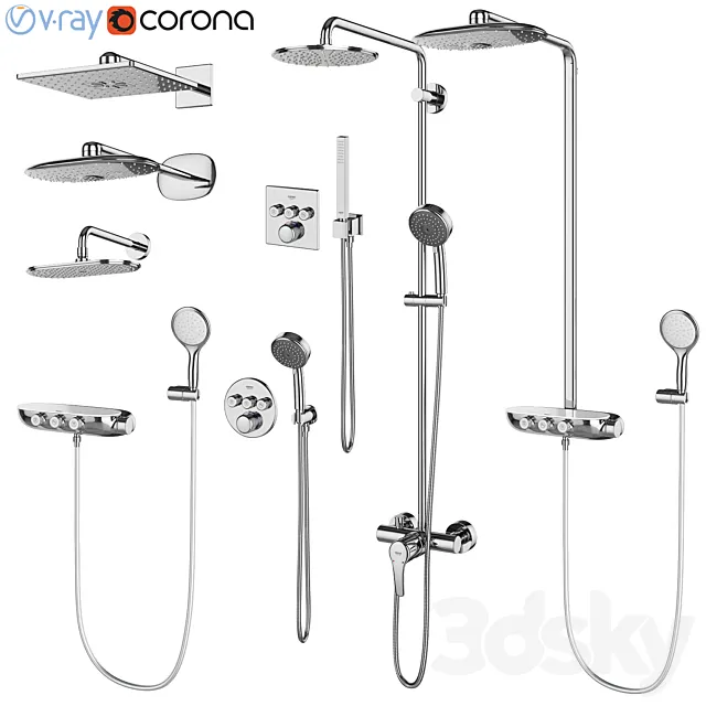 Shower systems GROHE set 97 3DModel