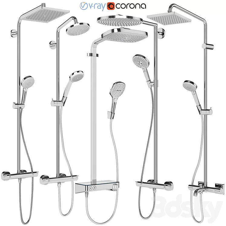 Shower systems Hansgrohe set 155 3D Model