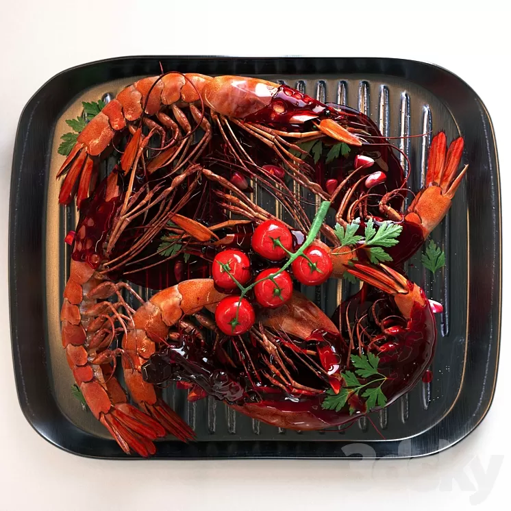 shrimp dish 3D Model