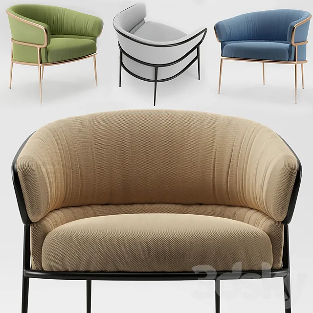 SHU-YING Fabric easy chair 3DModel SHU-YING Fabric easy chair 3DModel