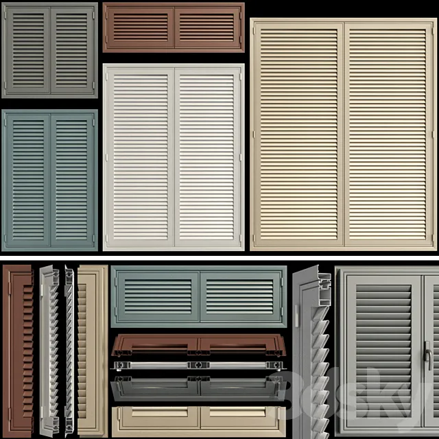 Shutter system for windows and doors 3D Model