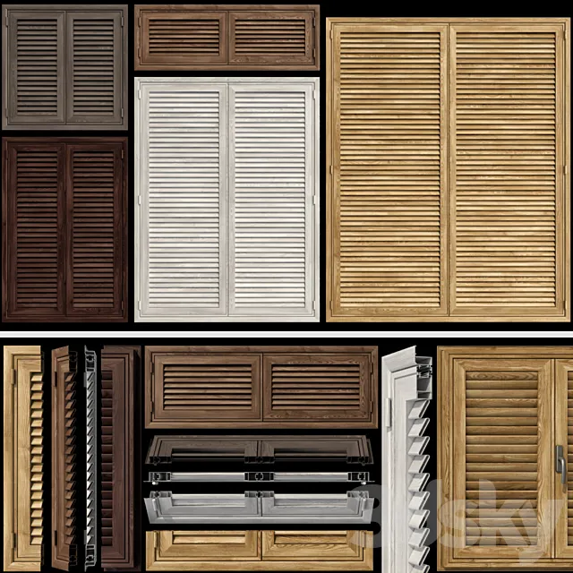Shutter system for windows and doors 3D Model