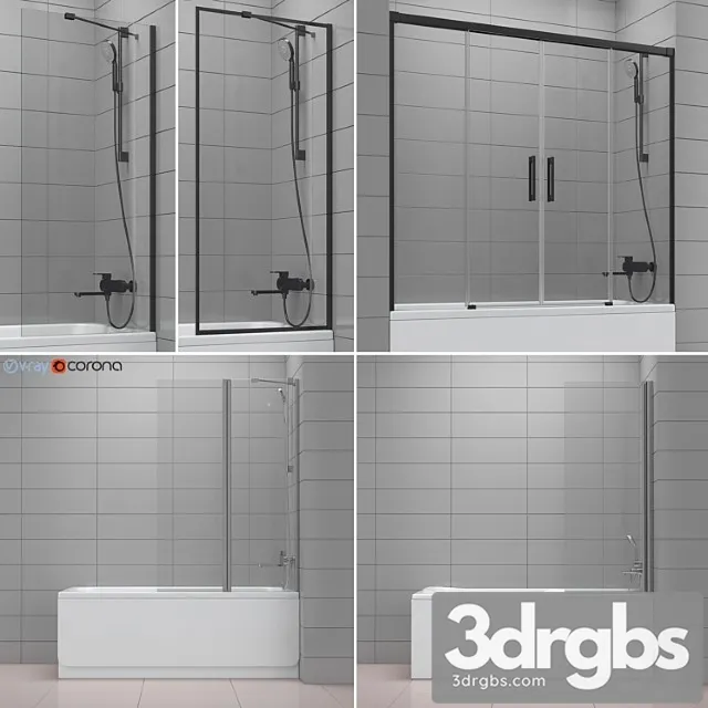 Shutters for Baths and Baths Ravak and Radaway Set 44 3D Model Download