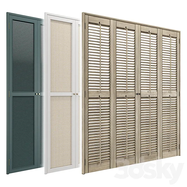 Shutters & Wardrobe Doors Set 3D Model