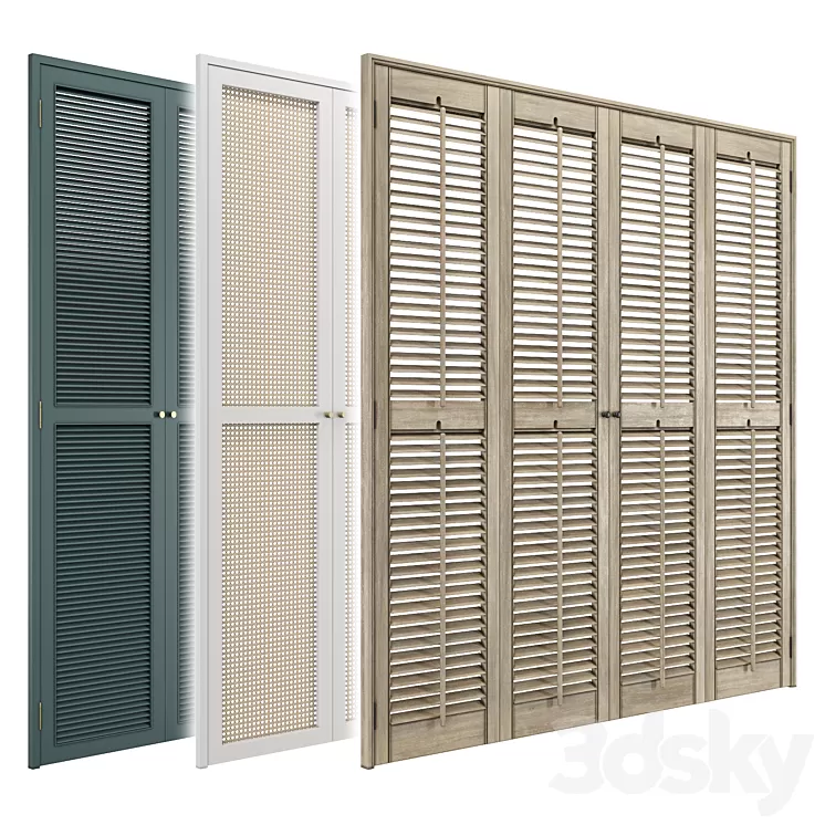 Shutters & Wardrobe Doors Set 3D Model