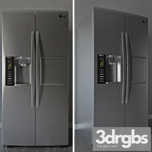 Side By Side Refrigerator 1 3D Model Download