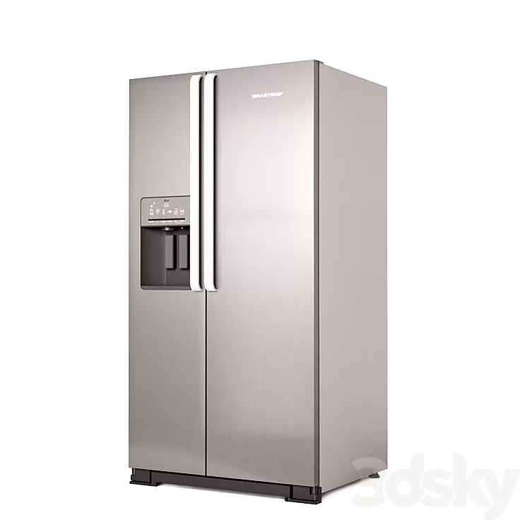 Side by Side Refrigerator 3D Model