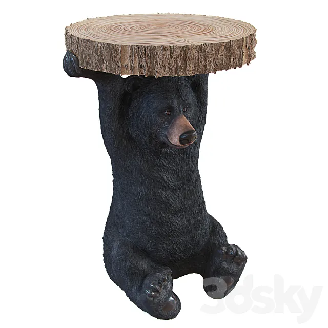 Side table animal bear 3D Model Side table animal bear 3D Model