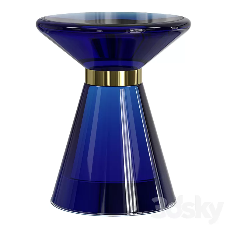 Side table Blue Glass 3D Model Free Download