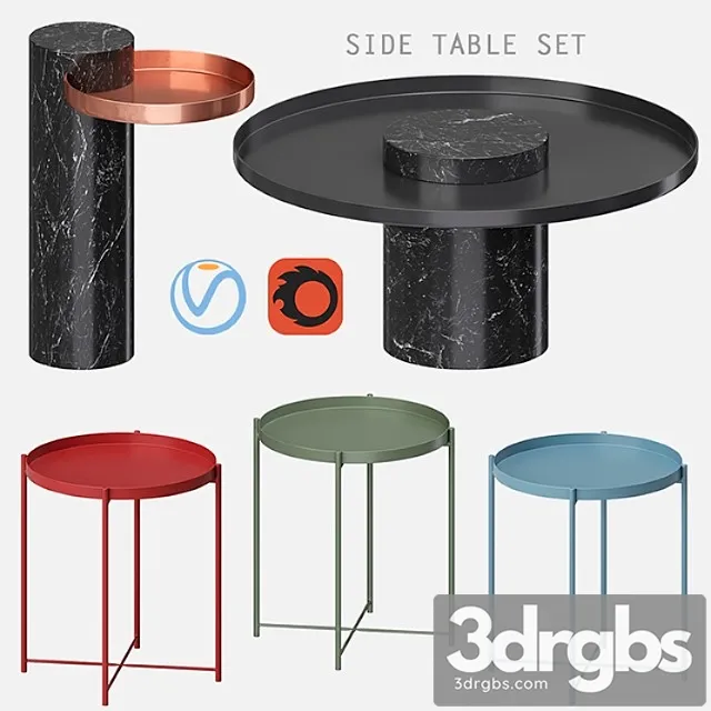 Side table set 2 3D Model Download Side table set 2 3D Model Download