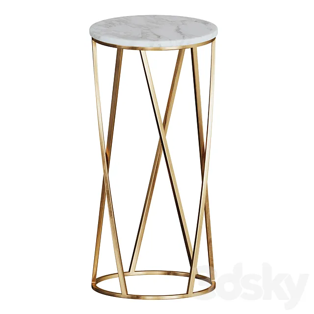 Side table with marble top Marble by Glasar 3D Model