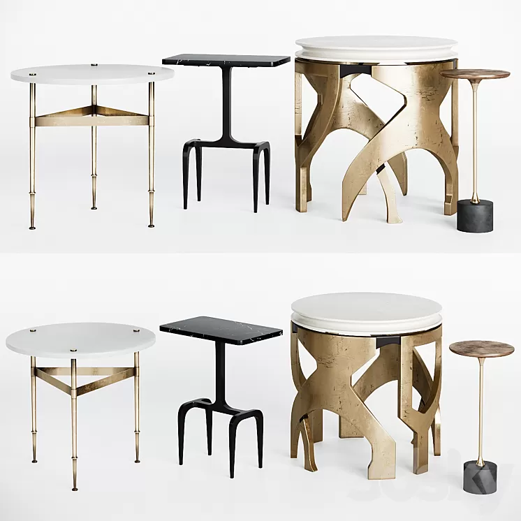 Side tables and accent tables set 3D Model Side tables and accent tables set 3D Model