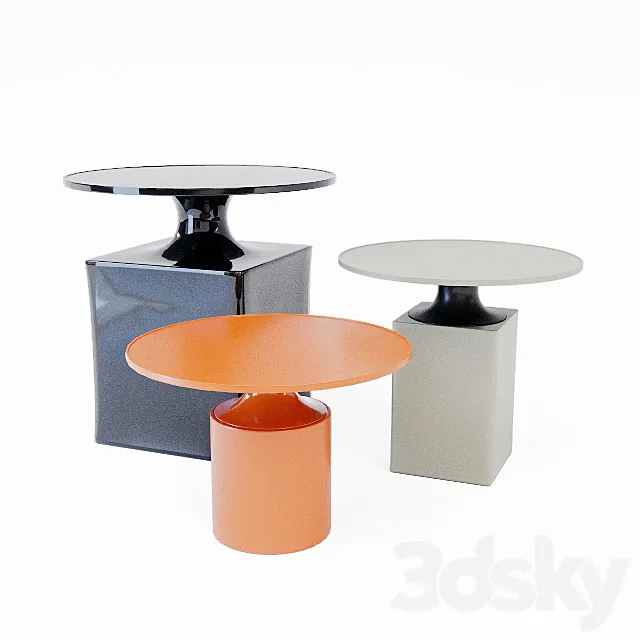 Side tables set 3D Model