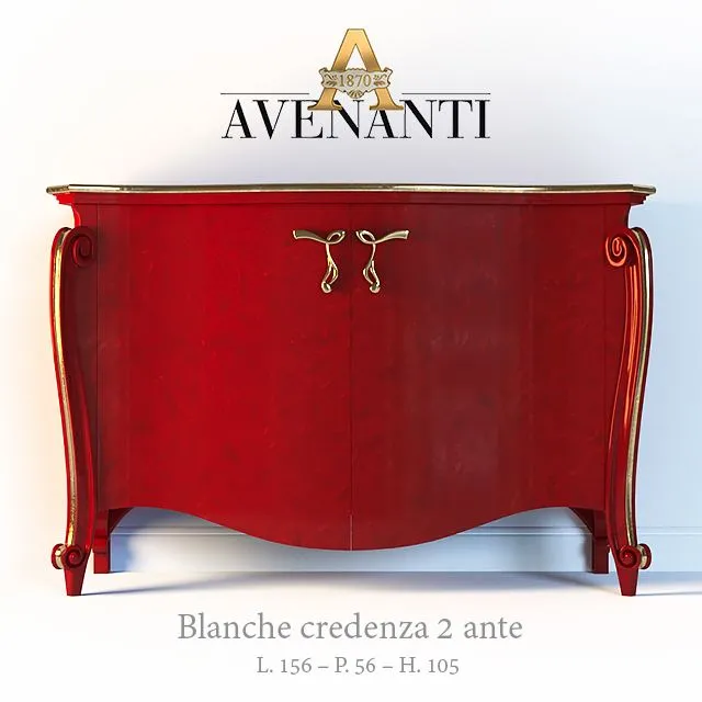 Sideboard Avenanti Blanche credenza 2 ante 3D Model Sideboard Avenanti Blanche credenza 2 ante 3D Model
