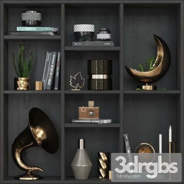 Sideboard Decor Gold 3D Model Download
