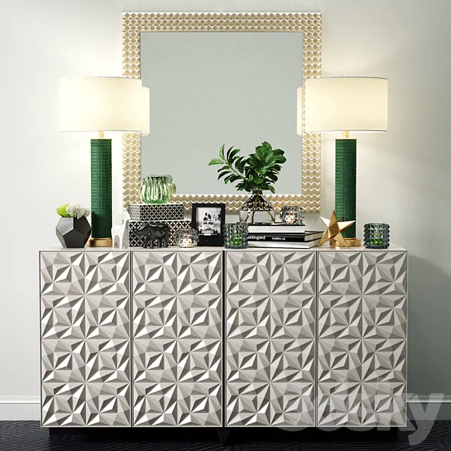 Sideboard Decorative Set 01 3DModel