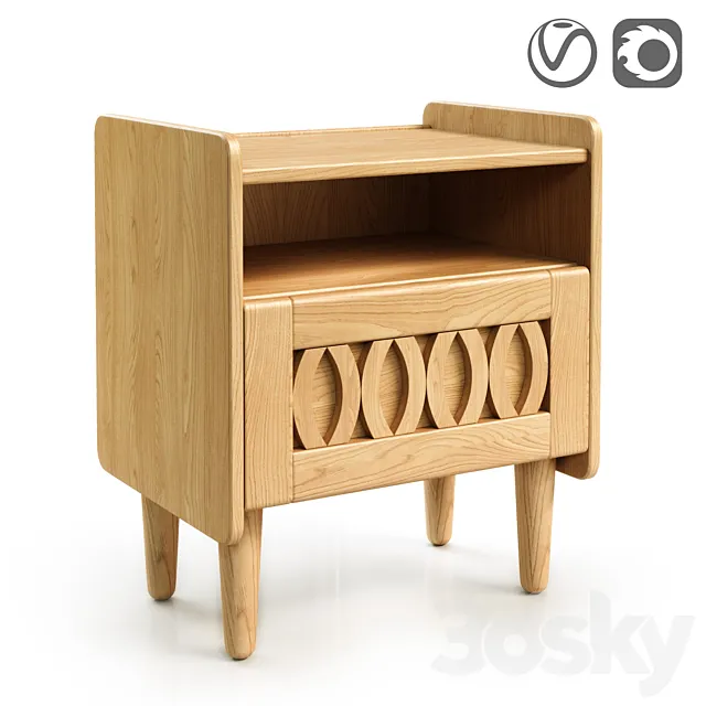 Sideboard in vintage Malu style 3D Model Sideboard in vintage Malu style 3D Model