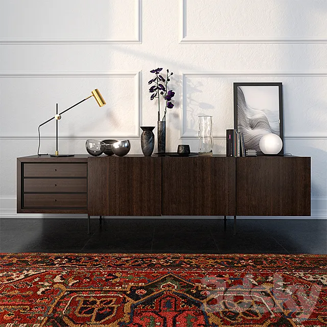 sideboard Tiller by Porro – decor set 3DModel sideboard Tiller by Porro – decor set 3DModel