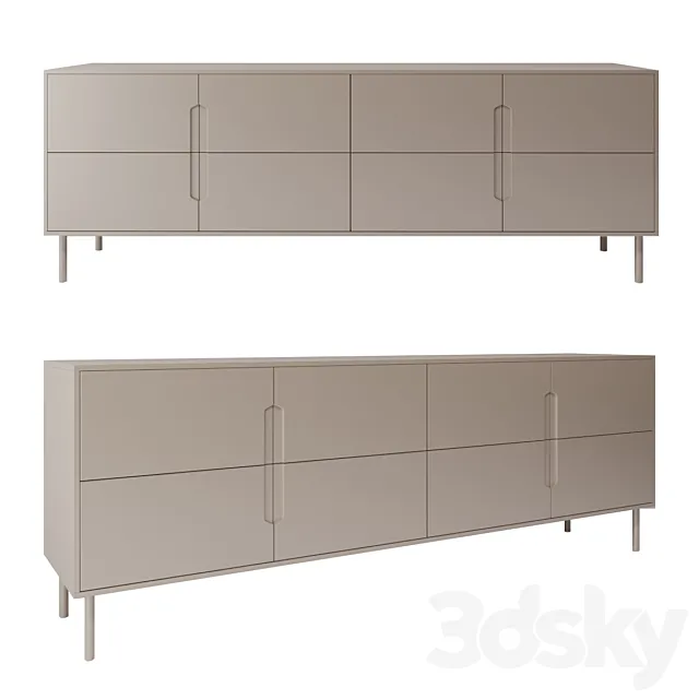 Sideboard with doors ZANETTE MONTGOMERY ORIZZONTALE 3DModel Sideboard with doors ZANETTE MONTGOMERY ORIZZONTALE 3DModel