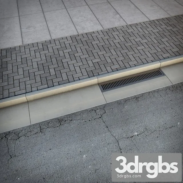 Sidewalk Road 3D Model Download
