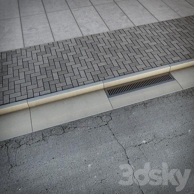 sidewalk road 3DModel sidewalk road 3DModel