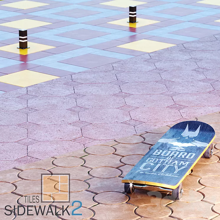 Sidewalk Tiles 2 / Paving Tiles 2 3D Model Sidewalk Tiles 2 / Paving Tiles 2 3D Model