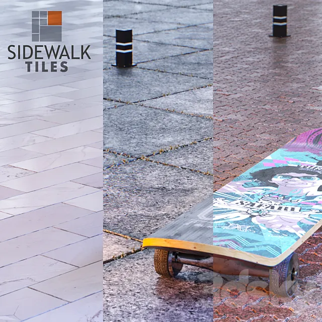 Sidewalk Tiles _ Paving Tiles 3D Model Sidewalk Tiles _ Paving Tiles 3D Model