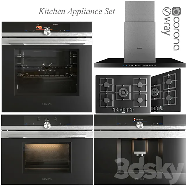 Siemens Kitchen Appliance Set 3D Model Siemens Kitchen Appliance Set 3D Model