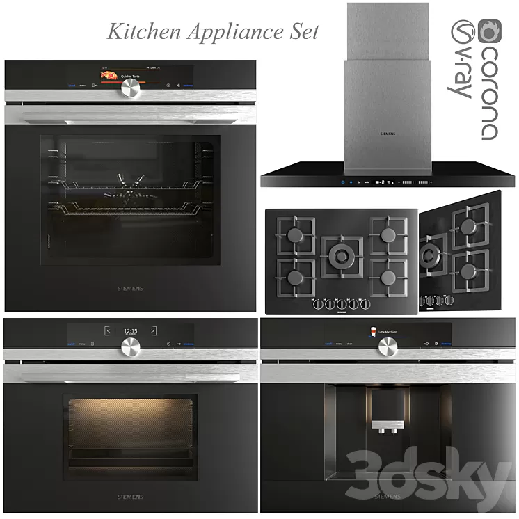 Siemens Kitchen Appliance Set 3D Model