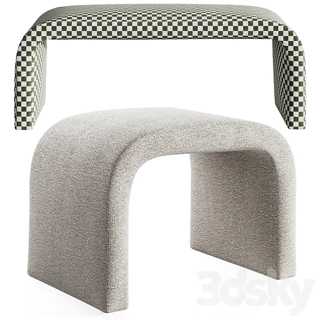 Sienna pouffe and bench by Urban outfitters 3DModel