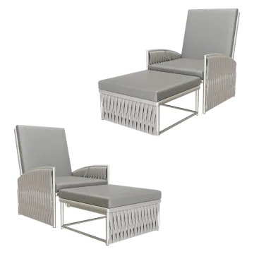 Sifas – Set recliner adjustable & pouf 3D Model Sifas – Set recliner adjustable & pouf 3D Model