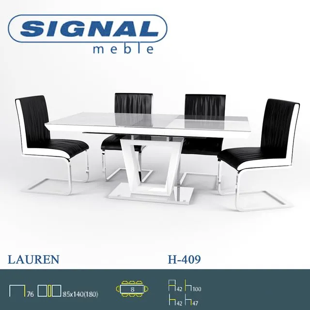 Signal dining group LAUREN + H-409 3D Model Signal dining group LAUREN + H-409 3D Model