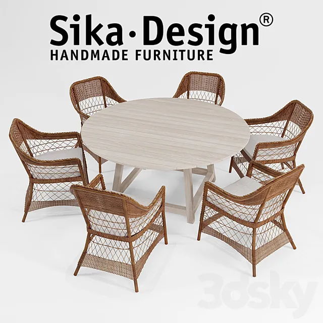 SIKA-DESIGN chair and table 3D Model SIKA-DESIGN chair and table 3D Model