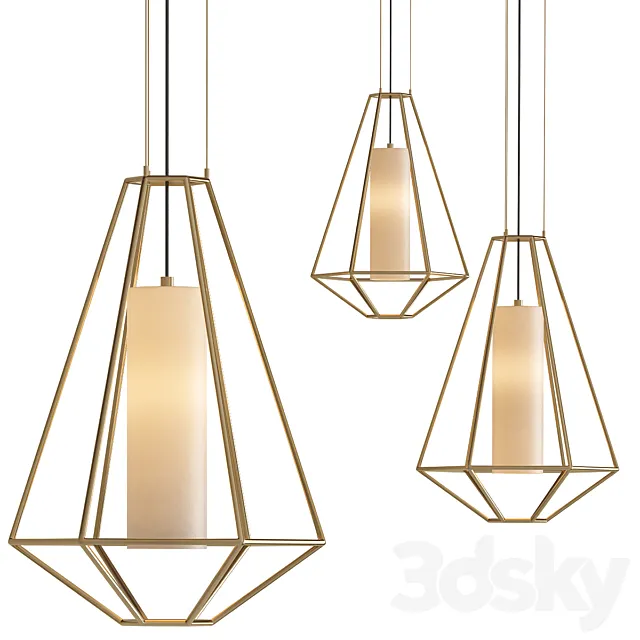 Silhouette 1-Light Gold Leaf Pendant 3D Model