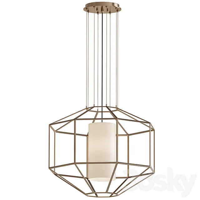 Silhouette 1-Light Gold Leaf Pendant 3D Model