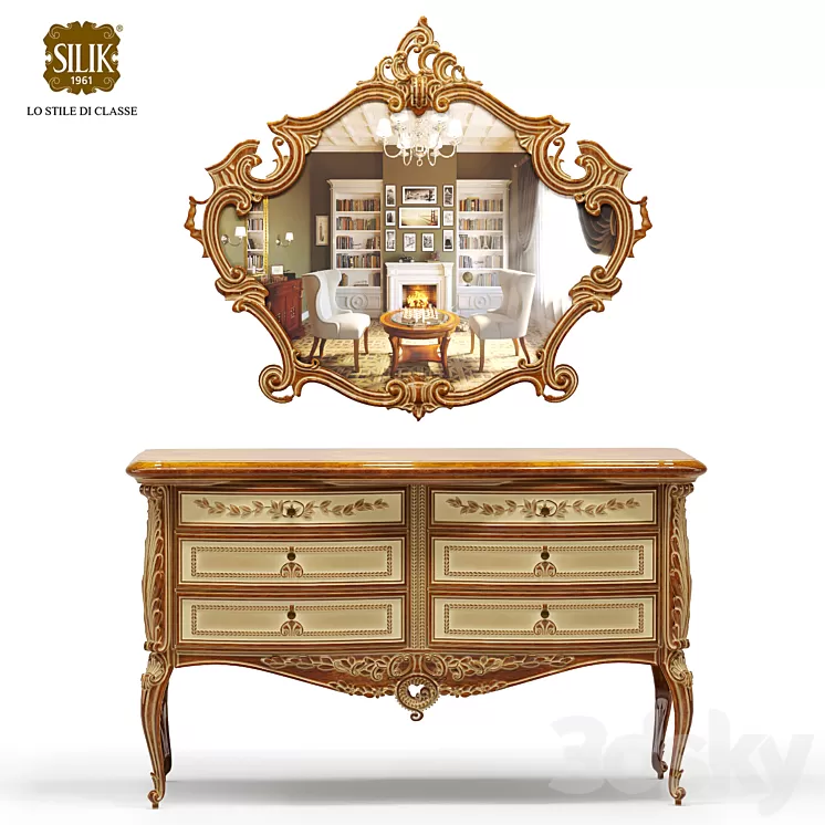Silik Vesta chest of drawers with mirror 3D Model