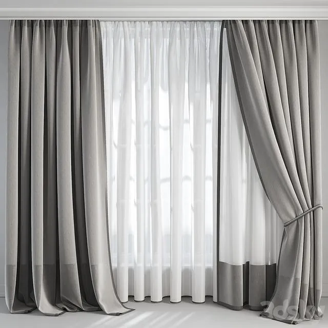 Silk and Cotton Curtain 07 3D Model