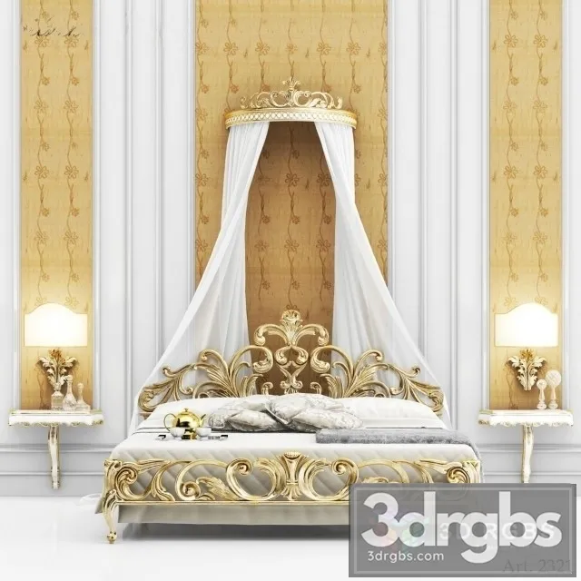 Silvano Grifoni Art 2321 Bed 3D Model Download