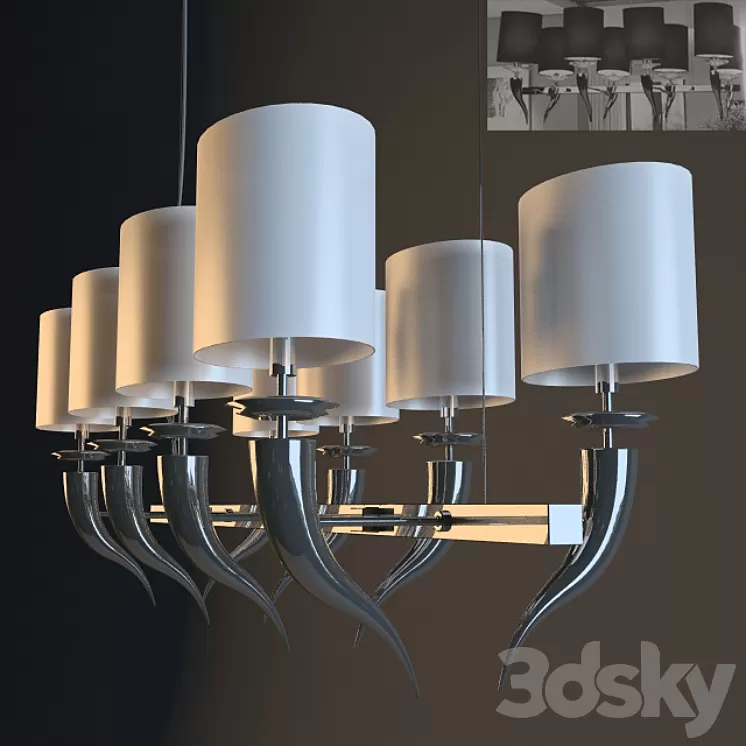 Silver hanging lamp 3D Model